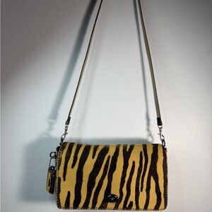 Coach 1941 Printed Haircalf Dinky Tiger Shoulder Bag Chain Strap 8209 Never Used